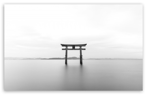 Download Torii Black and White UltraHD Wallpaper