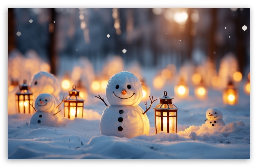 Download Snowman Winter Tradition UltraHD Wallpaper