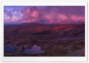 Pink Sunset Clouds, Mountains