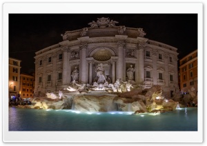 Trevi Fountain at night,...
