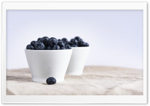 Blueberries in Bowl, Table
