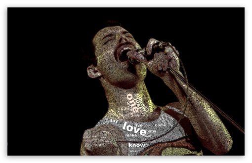 Download Freddie Mercury Typography UltraHD Wallpaper