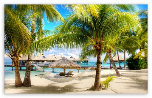 Download Tropical Beach Resort UltraHD Wallpaper