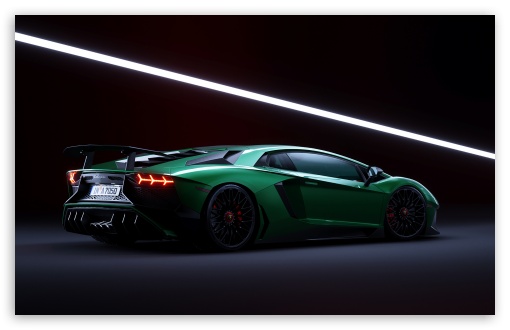 Download Green Lamborghini Aventador SuperVeloce Supercar UltraHD Wallpaper