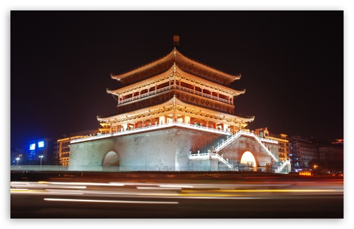 Download Bell Tower Of Xian, China UltraHD Wallpaper