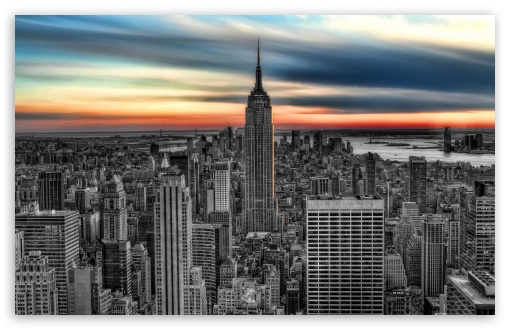 Download Empire State Building BW Edit UltraHD Wallpaper