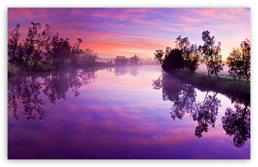 Download Purple River Reflection UltraHD Wallpaper