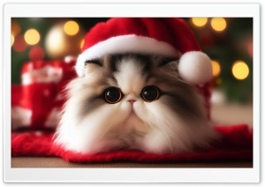 Cute Santa Claus Cat - 2023 -...