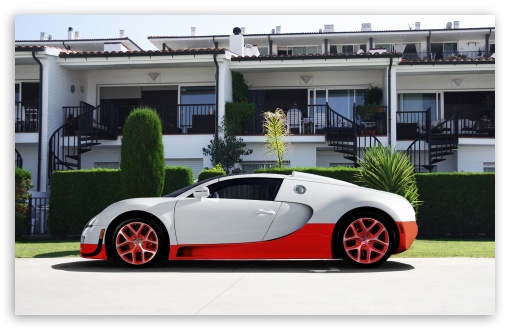 Download Bugatti Veyron White and Red UltraHD Wallpaper