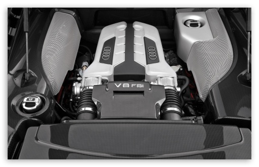 Download Audi V8 FSI Engine UltraHD Wallpaper