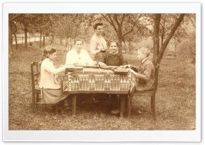 An Outdoor Zither Lesson 1917