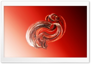 3D Glass Art, Red Background