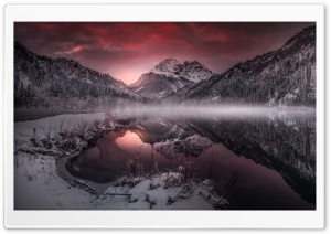 Mountain Lake, Mist, Winter