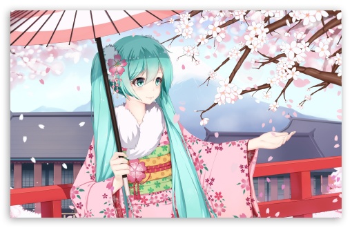 Download Hatsune Miku Sakura UltraHD Wallpaper