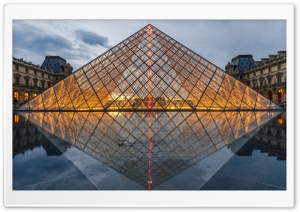 Pyramid of the Louvre, Paris,...
