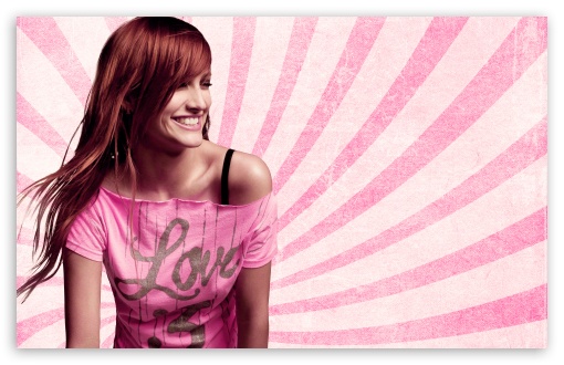 Download Ashlee Simpson Red Hair UltraHD Wallpaper