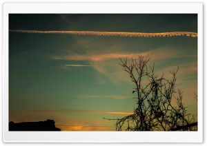 Airplane Traces In The Sky