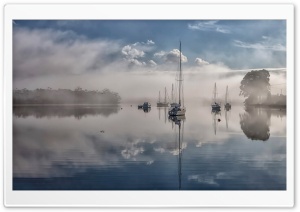 Sailboats In The Fog
