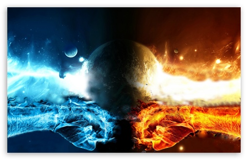 Download FIRE VS WATER UltraHD Wallpaper