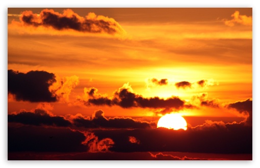 Download Sunset Above Clouds UltraHD Wallpaper