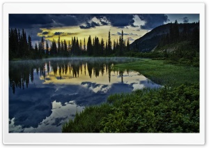 Lake Reflections At Sunset