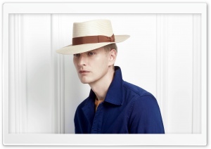 Man Model wearing a Panama Hat