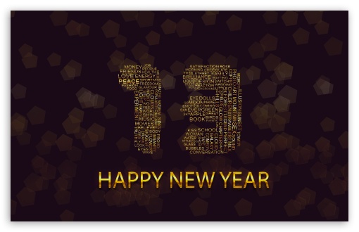 Download Happy New Year 2013 Greetings UltraHD Wallpaper