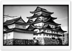 Nagoya Castle In Black And White