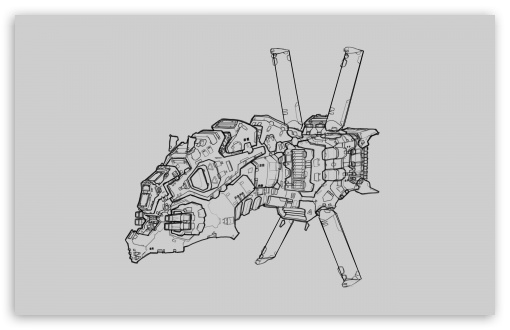 Download Spaceship Plan UltraHD Wallpaper