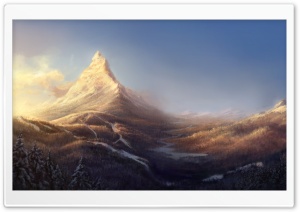 Winter Mountain Painting