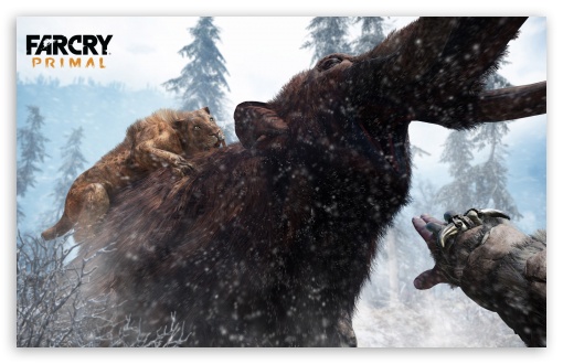 Download Far Cry Primal Tiger vs Mammoth UltraHD Wallpaper