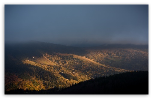 Download Autumn, Mountain Landscape, Cloudy Sky UltraHD Wallpaper