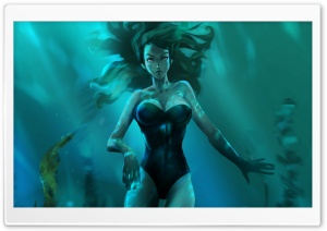 Girl Underwater Painting