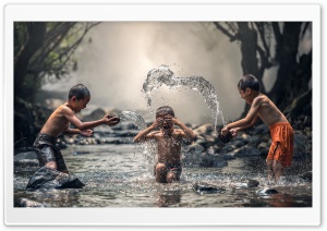 Kids Playing With Water