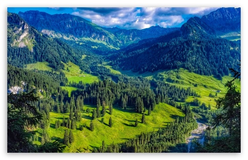 Download Austria Mountain Forest Landscape UltraHD Wallpaper
