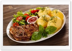 Beef Steak with Boiled Potatoes