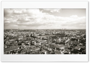Prague City View Black-White