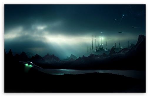 Download UFO Night UltraHD Wallpaper