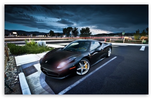 Download Black Ferrari UltraHD Wallpaper