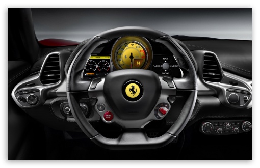 Download 2010 Ferrari 458 Italia   Steering Wheel UltraHD Wallpaper
