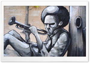 Playing A Trumpet Graffiti