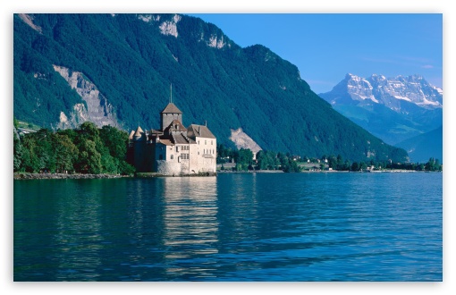 Download Chillon Castle And The Alps UltraHD Wallpaper