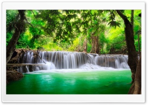 Green Tropical Waterfall