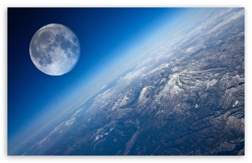 Download Earth And Moon UltraHD Wallpaper