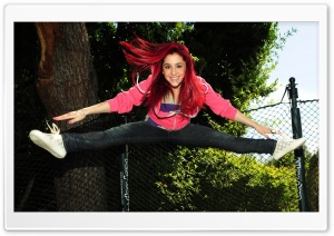 Happy Redhead Girl Jumping