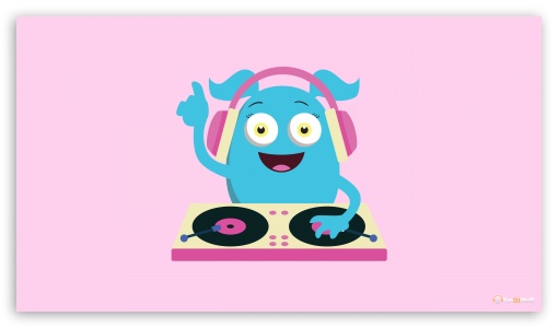 Download Cute Girly Monster DJ UltraHD Wallpaper