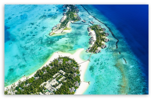 Download Beach Islands Aerial view 5K UltraHD Wallpaper