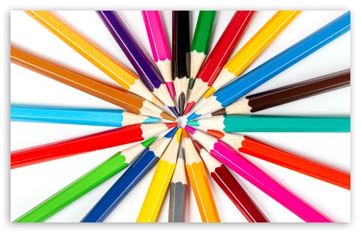 Download Back To School - Colored Pencils Background UltraHD Wallpaper
