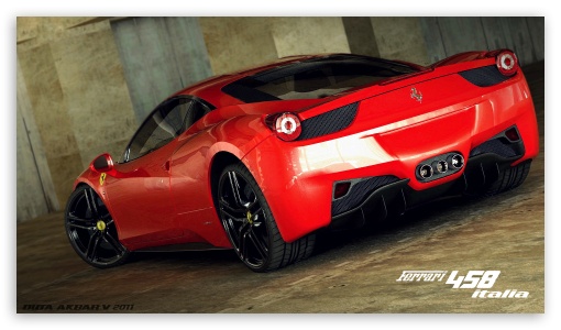 Download Ferrari 458 Italia 3D Max UltraHD Wallpaper
