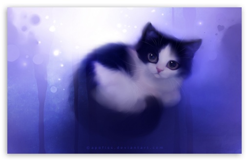 Download Cute Kitty Painting UltraHD Wallpaper